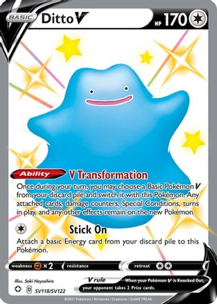 Ditto V (SV118/122) - [SWSH: Shining Fates Shiny Vault] Holofoil Pokemon Single Pokémon