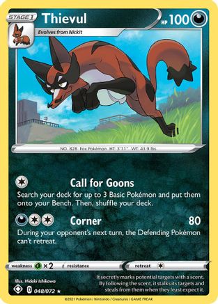 Thievul (48/72) Reverse Holofoil [SWSH: Shining Fates] Pokemon Single Pokémon