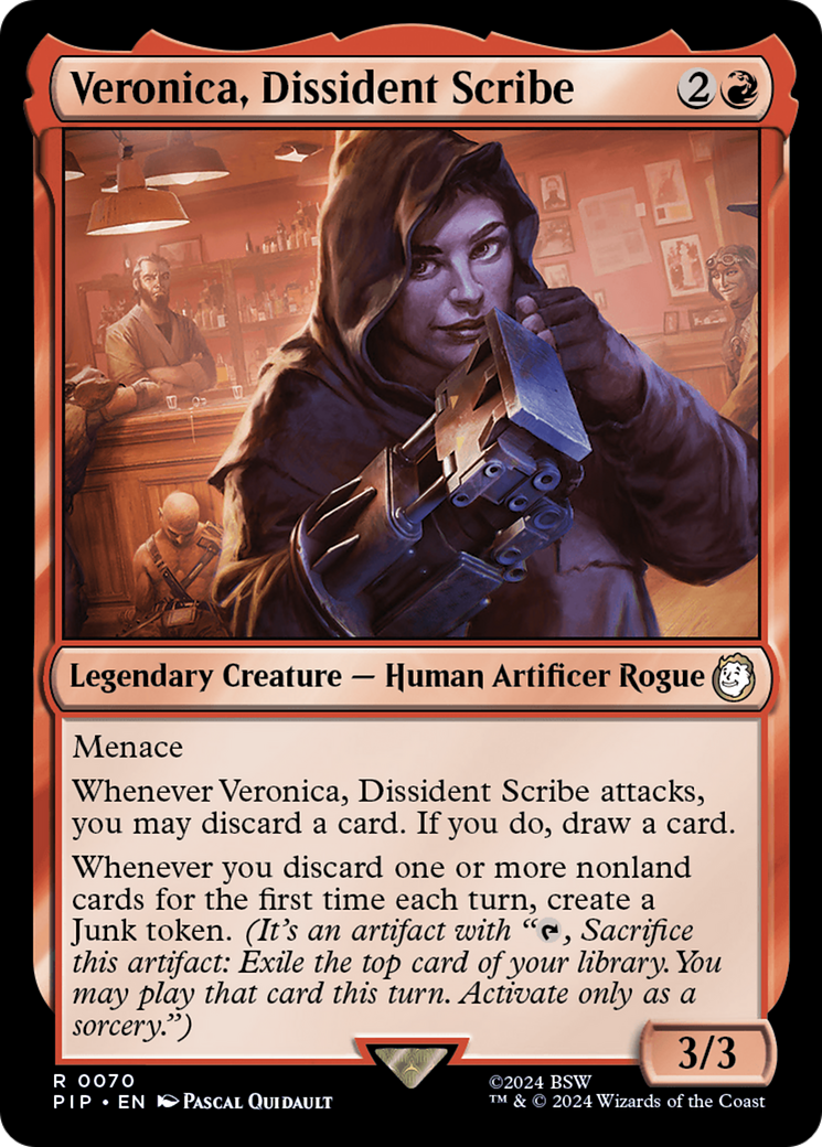 Veronica, Dissident Scribe (PIP-070) [Fallout] Foil MTG Single Wizards of the Coast