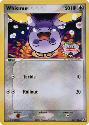 Whismur 73/106 (City Championships) [Promos: League & Championship Cards] Pokemon Single Pokémon