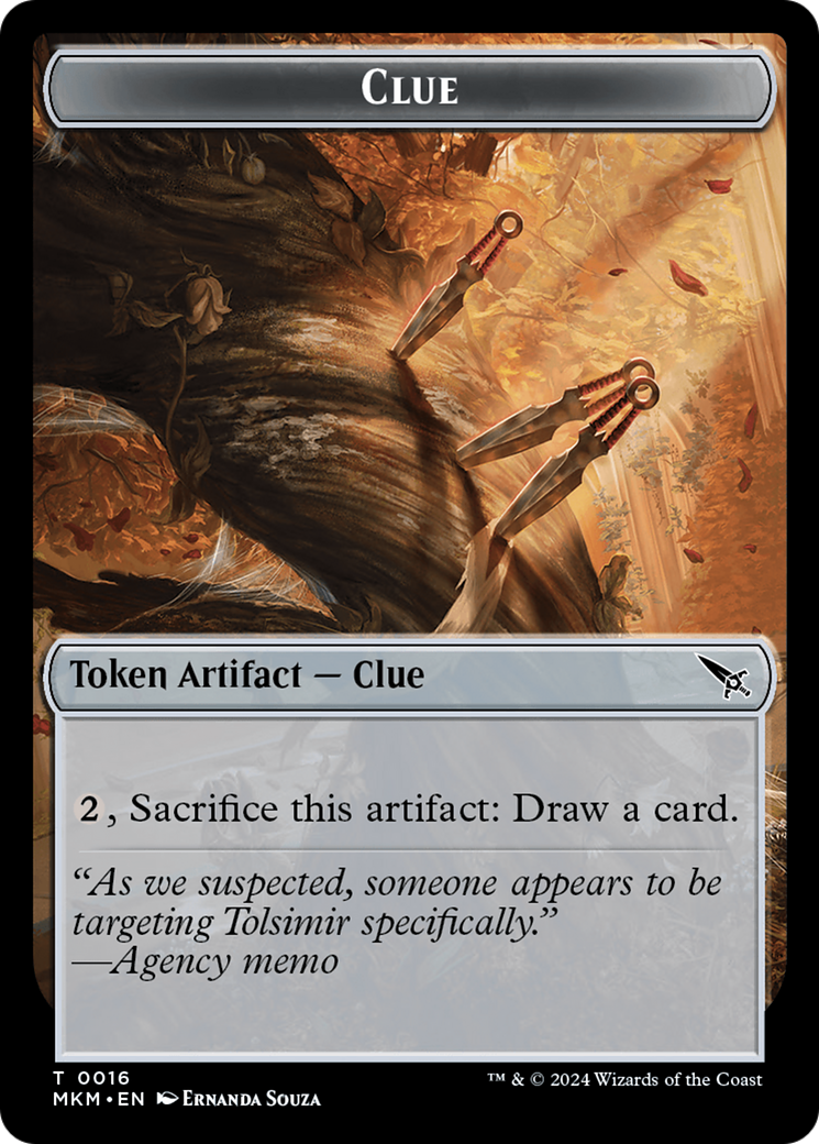 Clue (TMKM-016) [Tokens] Murders at Karlov Manor Tokens Foil MTG Single Wizards of the Coast
