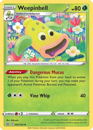 Weepinbell (2/163) [SWSH: Battle Styles] Pokemon Single Pokémon