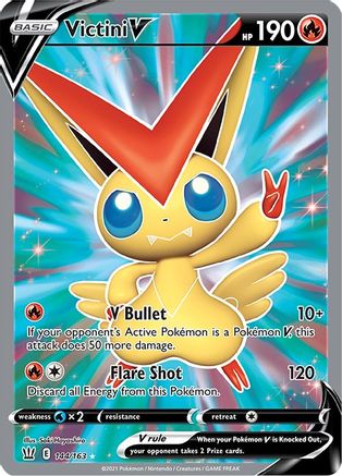 Victini V (Full Art) (144/163) - [SWSH: Battle Styles] Holofoil Pokemon Single Pokémon