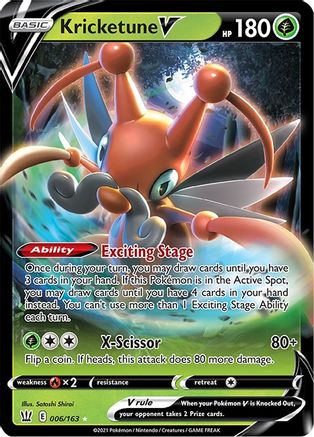 Kricketune V 6/163 Holofoil [SWSH: Battle Styles] Pokemon Single Pokémon