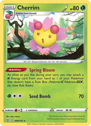 Cherrim (8/163) Reverse Holofoil [SWSH: Battle Styles] Pokemon Single Pokémon