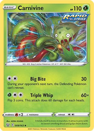 Carnivine (9/163) [SWSH: Battle Styles] Pokemon Single Pokémon