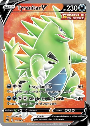 Tyranitar V (Full Art) 154/163 Holofoil [SWSH: Battle Styles] Pokemon Single Pokémon