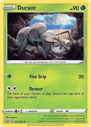 Durant (10/163) - [SWSH: Battle Styles] Reverse Holofoil Pokemon Single Pokémon