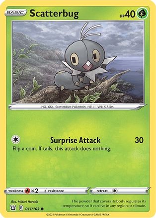 Scatterbug (11/163) Reverse Holofoil [SWSH: Battle Styles] Pokemon Single Pokémon