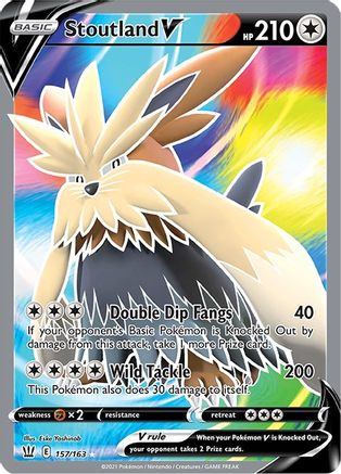 Stoutland V (Full Art) (157/163) Holofoil [SWSH: Battle Styles] Pokemon Single Pokémon