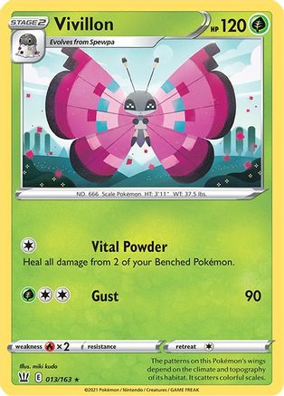 Vivillon (13/163) Reverse Holofoil [SWSH: Battle Styles] Pokemon Single Pokémon