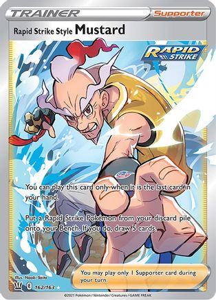 Rapid Strike Style Mustard (Full Art) (162/163) Holofoil [SWSH: Battle Styles] Pokemon Single Pokémon