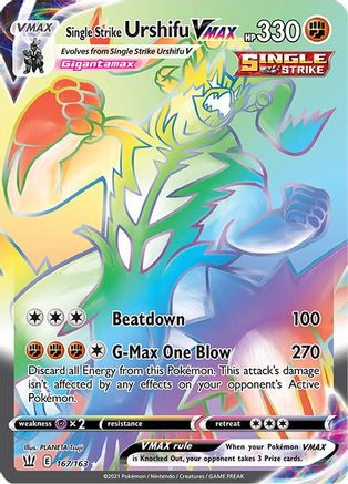 Single Strike Urshifu VMAX (Secret) (167/163) Holofoil [SWSH: Battle Styles] Pokemon Single Pokémon