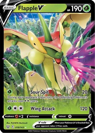 Flapple V (18/163) Holofoil [SWSH: Battle Styles] Pokemon Single Pokémon
