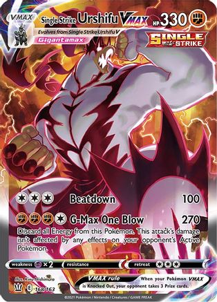 Single Strike Urshifu VMAX (Alternate Art Secret) (168/163) Holofoil [SWSH: Battle Styles] Pokemon Single Pokémon