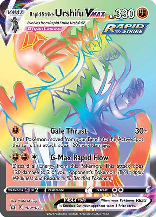 Rapid Strike Urshifu VMAX (Secret) (169/163) - [SWSH: Battle Styles] Holofoil Pokemon Single Pokémon