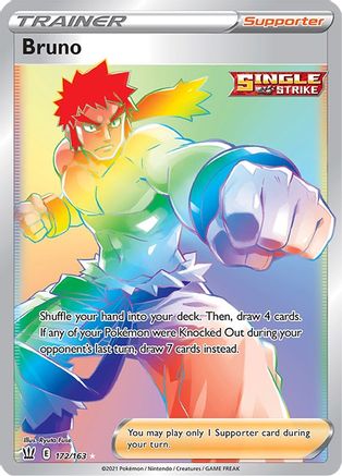 Bruno (Secret) (/163) Holofoil [SWSH: Battle Styles] Pokemon Single Pokémon