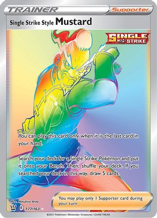 Single Strike Style Mustard (Secret) (/163) Holofoil [SWSH: Battle Styles] Pokemon Single Pokémon