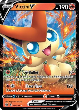 Victini V 21/163 Holofoil [SWSH: Battle Styles] Pokemon Single Pokémon
