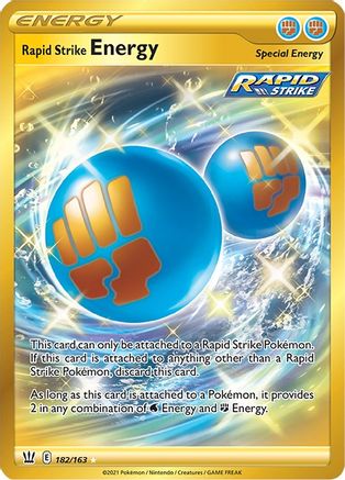 Rapid Strike Energy (Secret) (182/163) - [SWSH: Battle Styles] Holofoil Pokemon Single Pokémon