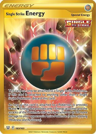 Single Strike Energy (Secret) 183/163 Holofoil [SWSH: Battle Styles] Pokemon Single Pokémon