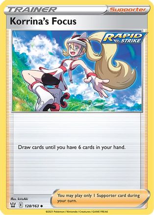 Korrina's Focus (128/163) Reverse Holofoil [SWSH: Battle Styles] Pokemon Single Pokémon
