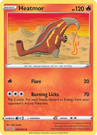 Heatmor (26/163) Reverse Holofoil [SWSH: Battle Styles] Pokemon Single Pokémon