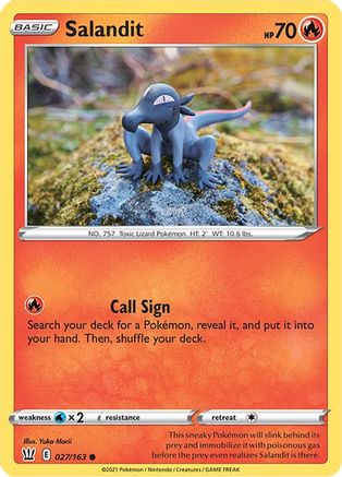 Salandit (27/163) Reverse Holofoil [SWSH: Battle Styles] Pokemon Single Pokémon