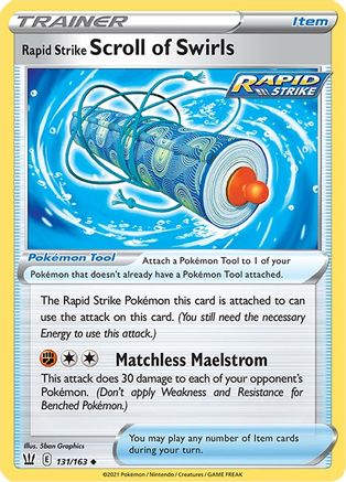 Rapid Strike Scroll of Swirls (131/163) Reverse Holofoil [SWSH: Battle Styles] Pokemon Single Pokémon