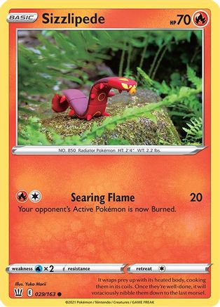 Sizzlipede (29/163) Reverse Holofoil [SWSH05 Battle Styles] Pokemon Single Pokémon
