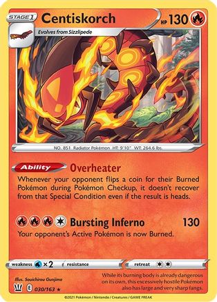 Centiskorch (30/163) Reverse Holofoil [SWSH: Battle Styles] Pokemon Single Pokémon