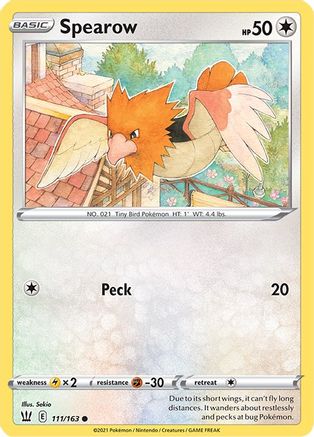 Spearow (111/163) Reverse Holofoil [SWSH: Battle Styles] Pokemon Single Pokémon
