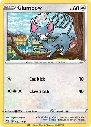 Glameow (115/163) [SWSH: Battle Styles] Pokemon Single Pokémon
