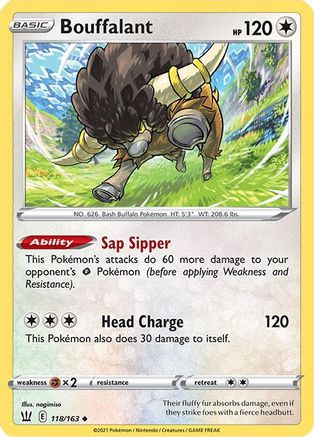 Bouffalant (118/163) [SWSH: Battle Styles] Pokemon Single Pokémon