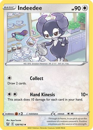 Indeedee (120/163) Reverse Holofoil [SWSH: Battle Styles] Pokemon Single Pokémon