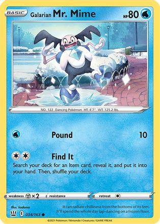 Galarian Mr. Mime (34/163) [SWSH: Battle Styles] Pokemon Single Pokémon