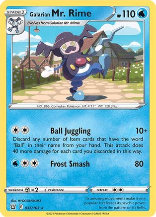 Galarian Mr. Rime (35/163) [SWSH: Battle Styles] Pokemon Single Pokémon