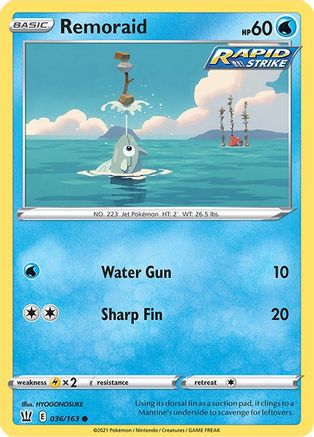 Remoraid (36/163) Reverse Holofoil [SWSH: Battle Styles] Pokemon Single Pokémon