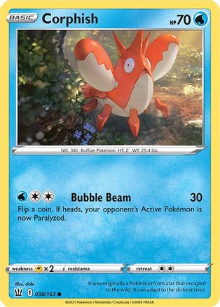 Corphish (38/163) [SWSH: Battle Styles] Pokemon Single Pokémon