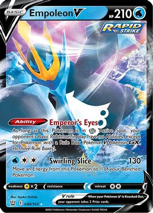 Empoleon V (40/163) Holofoil [SWSH: Battle Styles] Pokemon Single Pokémon