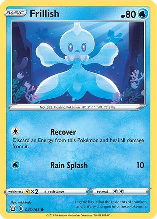 Frillish 41/163 [SWSH: Battle Styles] Pokemon Single Pokémon