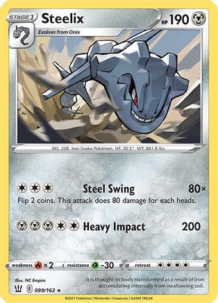 Steelix (99/163) Reverse Holofoil [SWSH: Battle Styles] Pokemon Single Pokémon