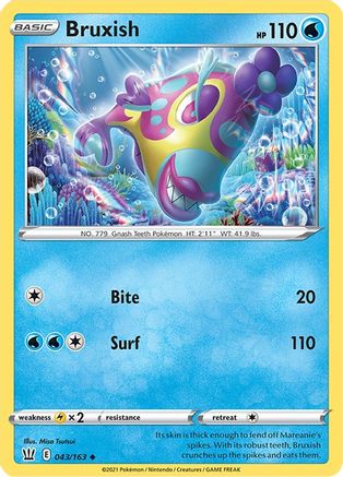 Bruxish (43/163) Reverse Holofoil [SWSH: Battle Styles] Pokemon Single Pokémon