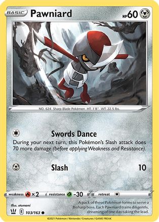 Pawniard (103/163) Reverse Holofoil [SWSH: Battle Styles] Pokemon Single Pokémon