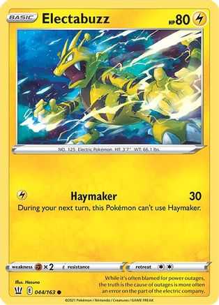 Electabuzz (44/163) Reverse Holofoil [SWSH: Battle Styles] Pokemon Single Pokémon