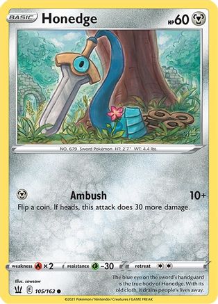 Honedge (105/163) Reverse Holofoil [SWSH: Battle Styles] Pokemon Single Pokémon