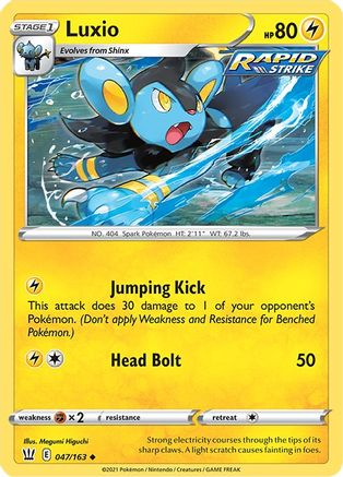 Luxio (47/163) Reverse Holofoil [SWSH: Battle Styles] Pokemon Single Pokémon