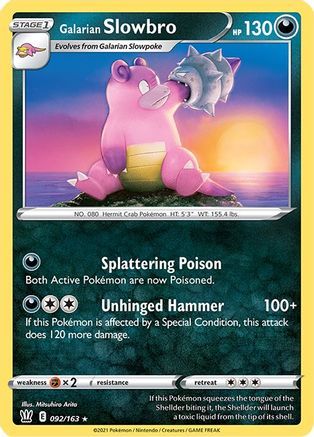 Galarian Slowbro (92/163) Reverse Holofoil [SWSH: Battle Styles] Pokemon Single Pokémon