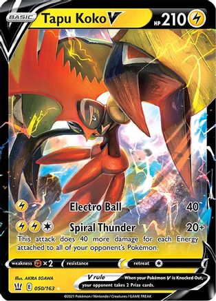 Tapu Koko V (50/163) Holofoil [SWSH: Battle Styles] Pokemon Single Pokémon