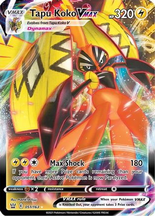 Tapu Koko VMAX 51/163 Holofoil [SWSH: Battle Styles] Pokemon Single Pokémon